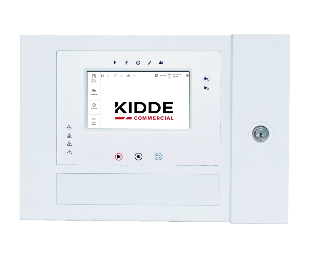 2X-AT-F2-S · Addressable fire panel w touchscreen, 2 loop, small cabinet
